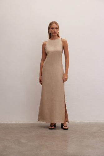 Oasis | Sleeveless Maxi Linen Dress